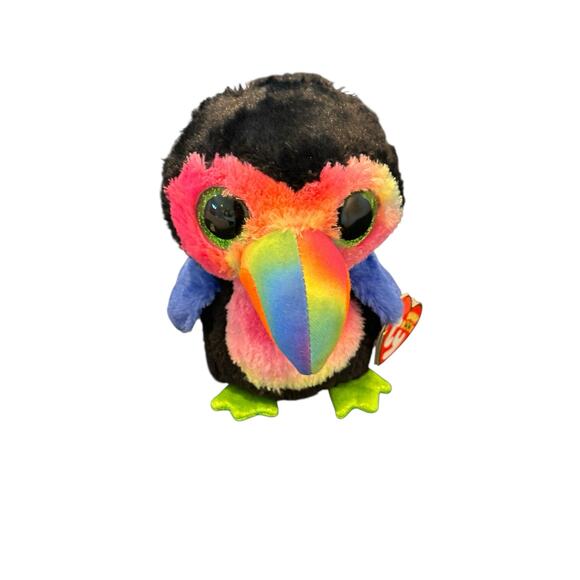 Ty Beanie Boo “Beaks” Toucan Plush – 6” Rainbow Bird - Picture 2 of 10